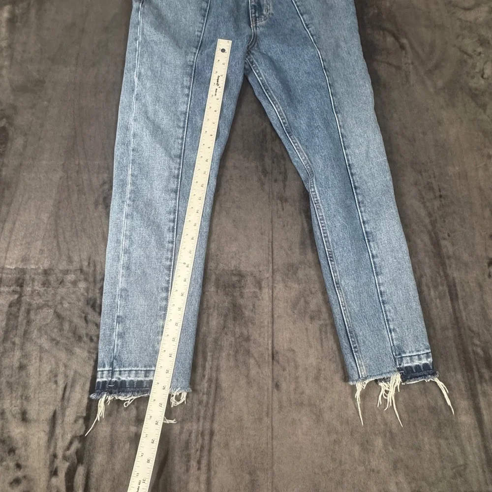 BDG Jeans Mens 30/30 Blue Dad Slim Tapered Fit Seamed Raw Hem Denim